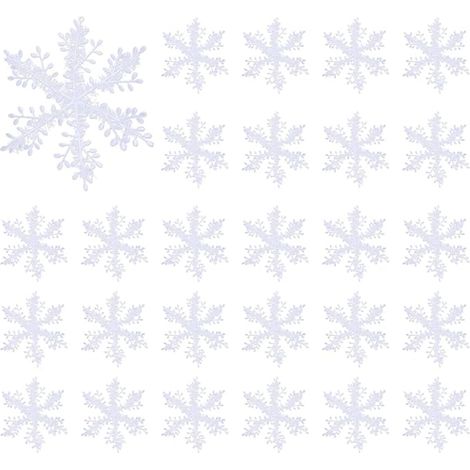 30 Pièces Flocons de Neige Blancs,Decoration Sapin Noel,Suspension Noel,Produits Suspendus Réalistes,Décoration Idéale à Suspendre au Sapin de Noël,Décoration de Noël