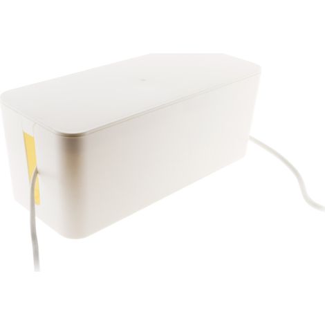 Zenitech – Boîte cache multiprise blanche – Design moderne – Accès facile aux câbles – Dissimule multiprises et câbles – Pour bureau et salon