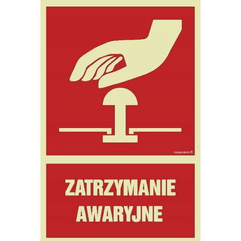 Arresto di emergenza - cartello di sicurezza antincendio 15x22 illuminato (1/4)