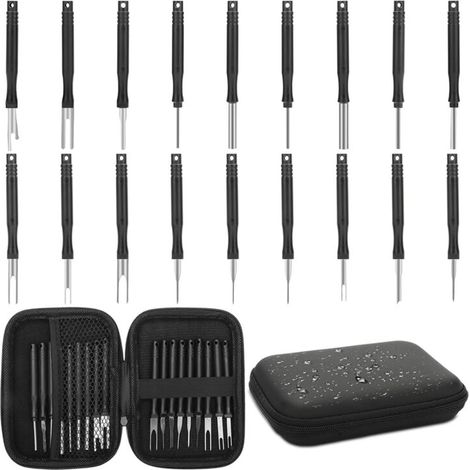 Kit D'Outils de Retrait Borne,Ensemble D'Extraction Broches 18 PièCes, Outil DéPinçAge, LibéRation Automatique Connecteur éLectrique
