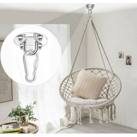 Support De Hamac - Acier Inoxydable - Charge Maximale 450 Kg - Pour Plafond En Béton Ou Poutre En Bois - Kit Complet ×1 (1/4)
