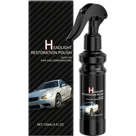 Car Scratch Repair Spray,Liquide de Réparation pour Phares,Car Headlight Repair Fluid,Portable Polish Cleaner Spray for All Cars,Automotive Ceramic Headlight Restoration Kit,120ML (1/5)