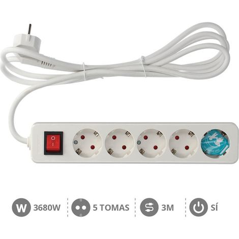 Base múltiple 5 enchufes con interruptor 3m cable GSC 0800876 (1/2)