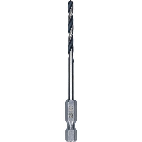 Bosch Foret hélicoïdal HSS métal, 3,5 x 39 x 79 mm, tige HEX 1/4 (1/5)
