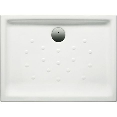 Plato de ducha de porcelana blanco con fondo antideslizante MALTA - ROCA Medidas: 1200x700 mm
