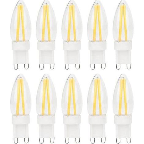 Lot de 10 ampoules LED G9 à filament long, dimmables, à deux broches, pour éclairage domestique et automobile, 3 W, 220 V CA (1/5)