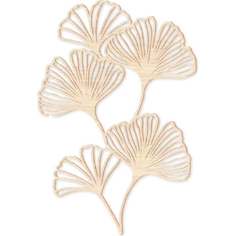 Décoration murale en bois Ginkgo – Hauteur 60 cm – Largeur 40 cm – Élégante touche naturelle pour intérieur – Sud Trading