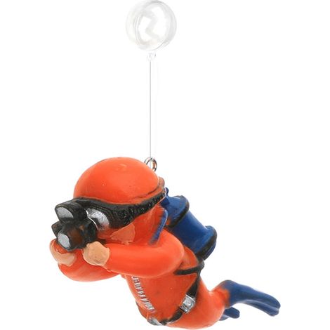 Ornement De Décoration Pour Aquarium - Plongeur En PVC Flottant - Pour Habitat De Poissons Et Ambiance Sous-Marine - 1 Pièce (1/4)