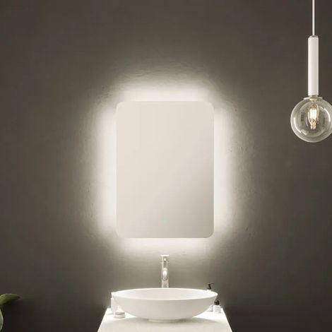 Kingston Tunable Dimmable LED Mirror with Touch Sensor, Demister and Shaver Socket - Illuminated Border (1/3)