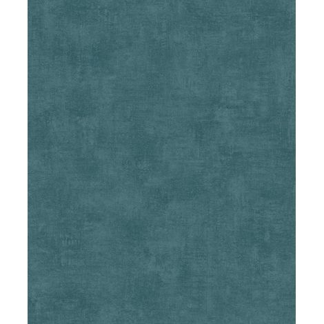 Papier peint uni effet toile lin bleu canard (1/2)