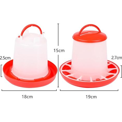 Chicken Water Dispenser Plastic Food Water Dispenser for Chicken and Quail (1/4)