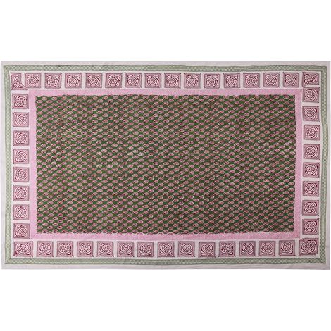 Couvre-tout en coton design rose et vert Cisternino (1/3)