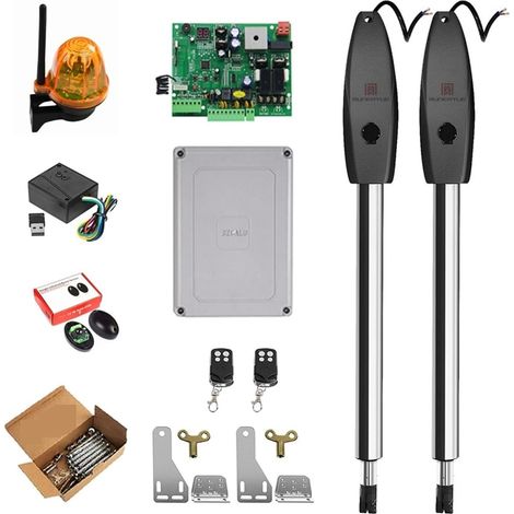 Kit d'ouvre-portes automatiques 400KG automatique double bras électrique porte battante ouvre-porte opérateur moteur actionneur plus proche ouvre-porte battante for le contrôle d'accès pour accessoire (1/5)