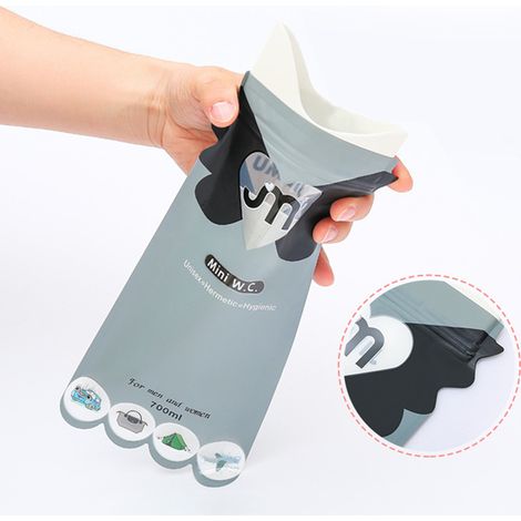 3er-Set Einweg-Urinbeutel für Frauen, 700 ml, Notfall-Urinbeutel für Auto, tragbar, Stehurinbeutel, Urintrichter für Frauen (1/5)