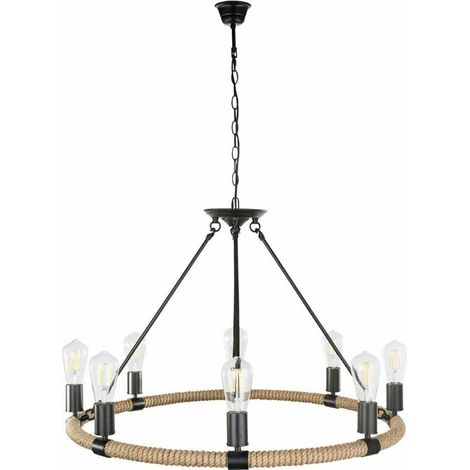 Lampadario Sospensione design Moderno E27 Lampadario a soffitto industrial NERO (1/3)