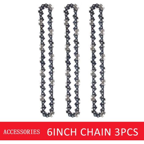 Ensemble de chaînes de 3 pièces de 6 pouces pour mini scie électrique, accessoires de scie à chaîne durables TONCHEAN (1/5)