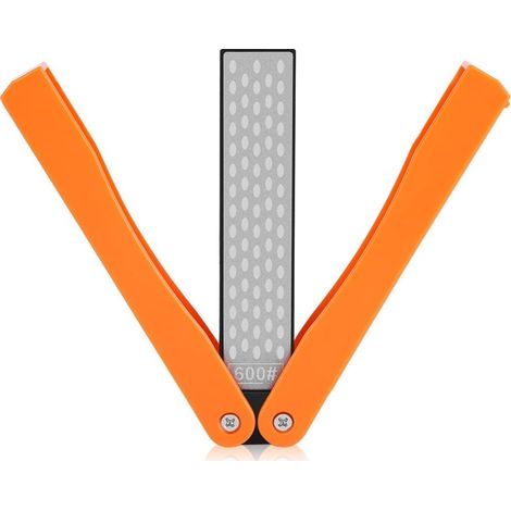400/600 Aiguiseur Couteau Grit, Pliant Double-Face Diamant Pierre À Aiguiser Outil pour Camping en Plein Air Jardin Cuisine(Jaune) (1/5)