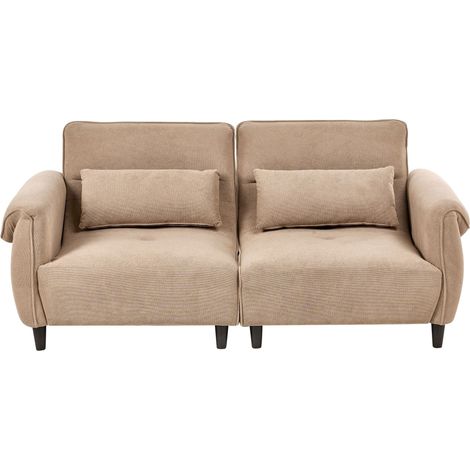 Sofa 3 Seater WETLAN Fabric Light Brown (1/5)