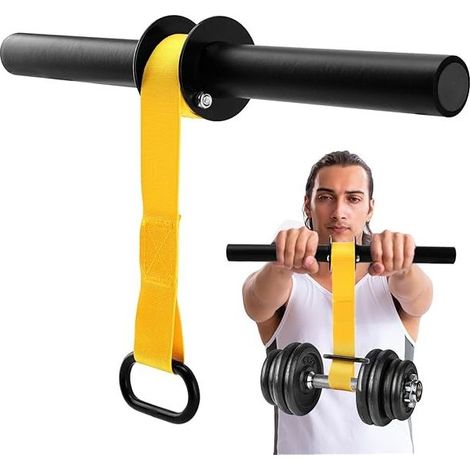 Unterarmrolle – Kern aus legiertem Stahl – Verstellbarer Nylonriemen (110 cm oder 130 cm) – Rutschfeste Schaumstoffgriffe – Für Handgelenk- und Unterarmtraining – 1 Stück (1/5)