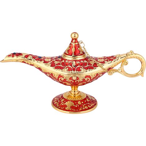 Lampe à huile décorative rétro en métal, style théière, conte de fées et génie (1/5)