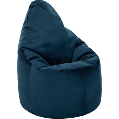 Loft 25 Sedia a pouf con schienale alto in velluto morbido per adulti, pouf da gioco per interni da salotto, Pacifico (1/5)