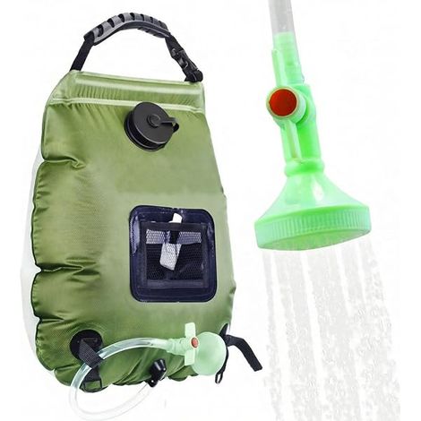 Sac Douche Solaire - 20 L - Indicateur de Température en Temps Réel - Pour Camping Randonnée Plage - 1 Pièce (1/5)