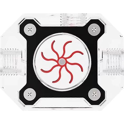Débitmètre de refroidissement liquide pour PC + turbine, boîtier en aluminium, rouge (1/5)
