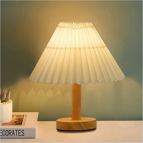 Lampe de chevet USB 3 niveaux de luminosité - Abat-jour en tissu lumière douce - Lampe de table pour chevet, chambre, salon (1/5)