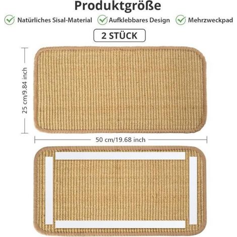 Tapis Griffoir - Non spécifié - 2 Pièces - Sisal Naturel - Antidérapant - Rectangulaire (1/4)