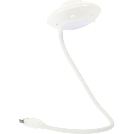 Lampe de Bureau USB de Soucoupe Volante, Lumière LED Blanche 1w en Abs et Métal, pour Lecture et Veilleuse en Chambre ou Bureau (1/5)
