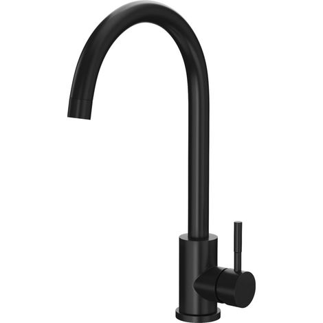 Kitchen Mixer Tap Matt Black Finish Swivel Spout Single Lever Manhattan