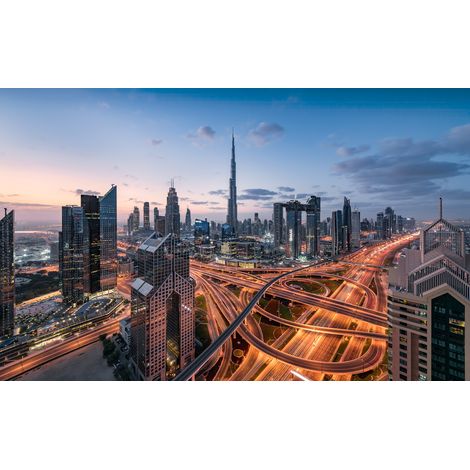 Papier peint panoramique urban Lumières de Dubaï (1/4)