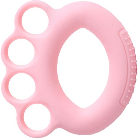 Pinkfarbener Silikon-Trainingsring zur Fingererziehung, Handverlängerung und -kräftigung für Kinder und Schüler. (1/5)