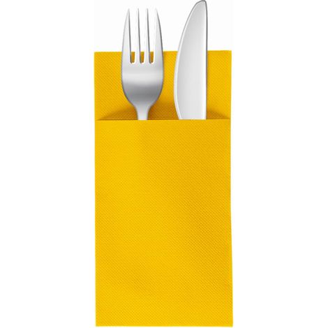 Lot de 50 serviettes jetables pour couverts, 39 x 38 cm, jaune (1/5)