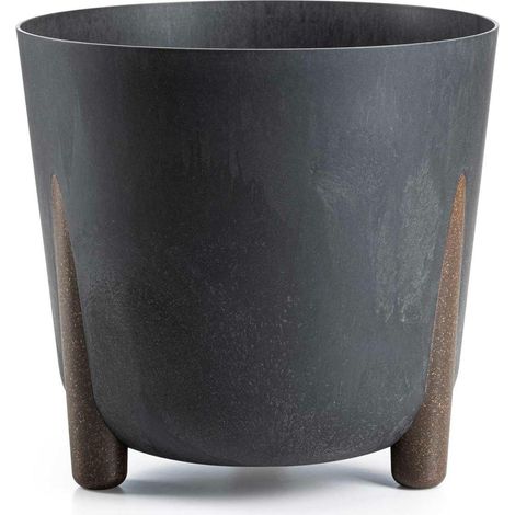 Moospflanzgefäß aus recyceltem schwarzem Beton (1/5)