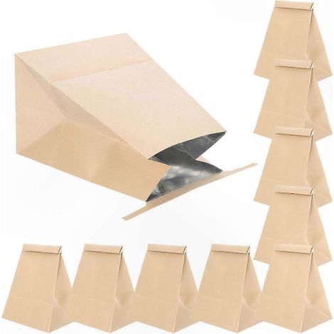 Disposable motion sickness vomit bags, self-sealing, pack of 10, light brown, 20 x 14.5 x 12 cm (1/4)