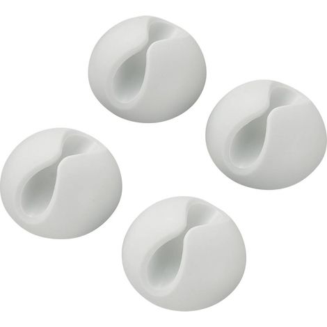 TRU COMPONENTS SWC-10WT/4P Supporto per cavi autoadesivo 542241 Intervallo Ø fascio 9 mm (max) Bianco 4 pz. (1/4)