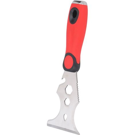 Grattoir multifonction 14 en 1 acier inoxydable outil decapage peinture mastic nettoyeur rouleau ouvrebouteille extracteur clous (1/5)