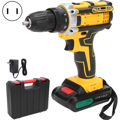 Perceuse électrique sans fil lithium-ion rechargeable, visseuse portative domestique, 100-240V AC prise US (1/5)