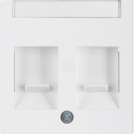HAGER S1/B1/B3/B7  PLAQUE CENTRALE SYSTÈME JACK 2 MODULES BLANC