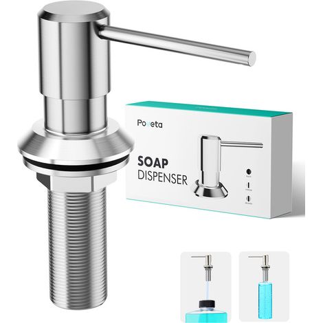 Distributeur Savon Encastrable Cuisine pour Évier, Cuivre,Brossé (1/5)