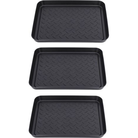 Plateau Chaussures Plastique Résistant Gain de Place Design 3 Pièces Emboîtables Large Usage Stable pour Maison Bureau Hôtel