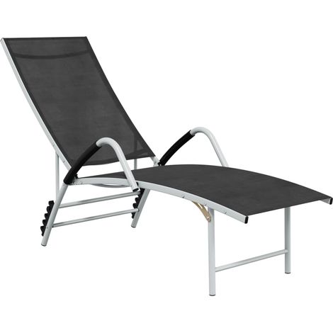 Sonnenliege Textilene und Aluminium Schwarz vidaXL
