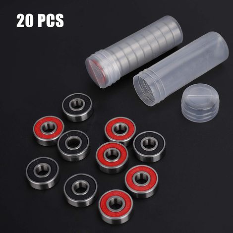 Lot de 20 - Roulements Skateboard 608rs À Billes À Gorge Profonde Double Étanchéité Pour Patins À Roues Scooters (1/5)