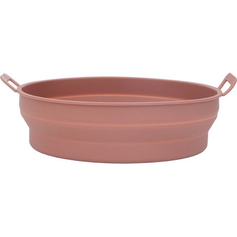 Revêtement en silicone pliable pour friteuse, de qualité alimentaire et résistant aux hautes températures. Marron, diamètre 21 cm. (1/5)