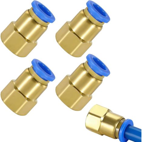 4 Raccord Pneumatique, Push To Connect 6mm, Filetage Extérieur 1/4", Pour Tuyau Air, Atelier Et Industrie (1/5)