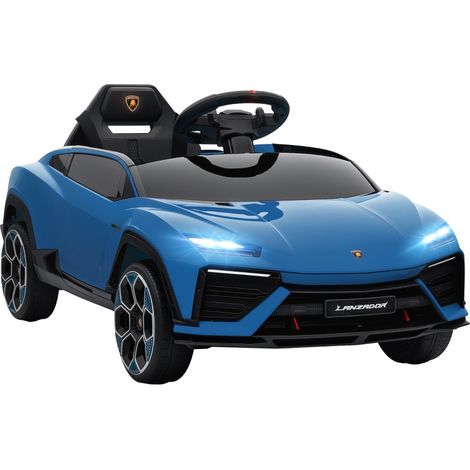 Elektroauto für Kinder, offiziell lizenziertes Lamborghini Sportauto 12V mit 2,4 GHz Fernbedienung und Federung, Kunststoff, Blau (1/5)