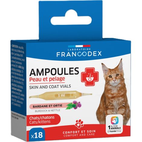 Ampoules Peau et Pelage 18 X 1 ML Pour Chatons et Chats - Francodex