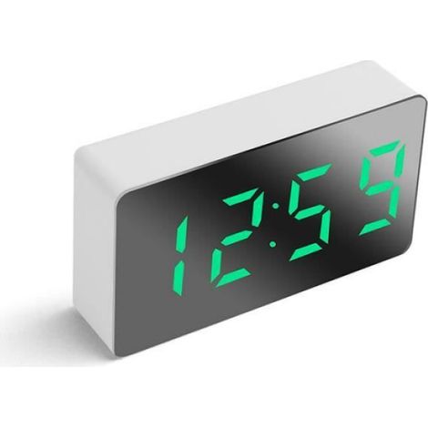 1 Réveil numérique LED, affichage miroir, 3 modes heure date température, mode nuit automatique, pour chevet bureau (1/3)