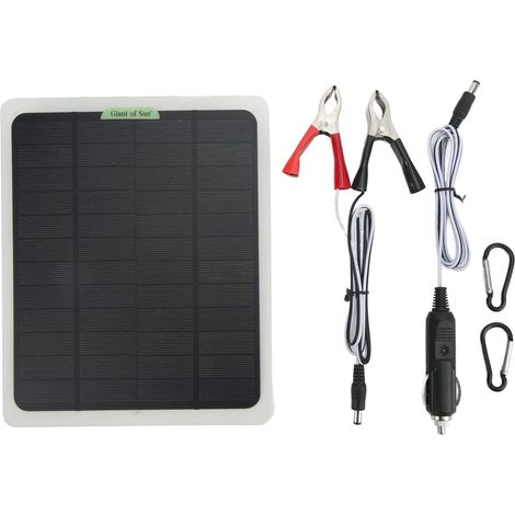 Chargeur de Batterie Solaire, Kit de Chargeur de Batterie de Panneau Solaire Portable 12 V 20 W Monocristallin Double Sortie USB Mainteneur de Batterie pour Bateau de Voiture de Camping-car (1/5)